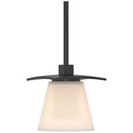 Image1 of Wren 5.1" Wide Oil Rubbed Bronze Mini-Pendant With Opal Glass Shade