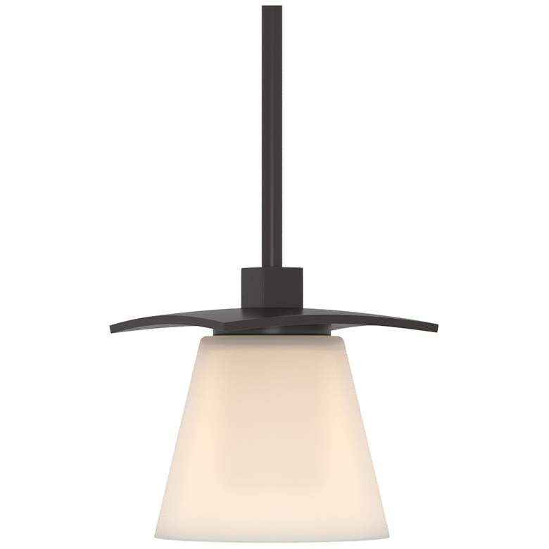Image 1 Wren 5.1" Wide Oil Rubbed Bronze Mini-Pendant With Opal Glass Shade