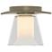 Wren 5.1" Wide Soft Gold Flush Mount With Opal and Clear Glass Shade