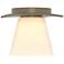 Wren 5.1" Wide Soft Gold Flush Mount With Opal Glass Shade