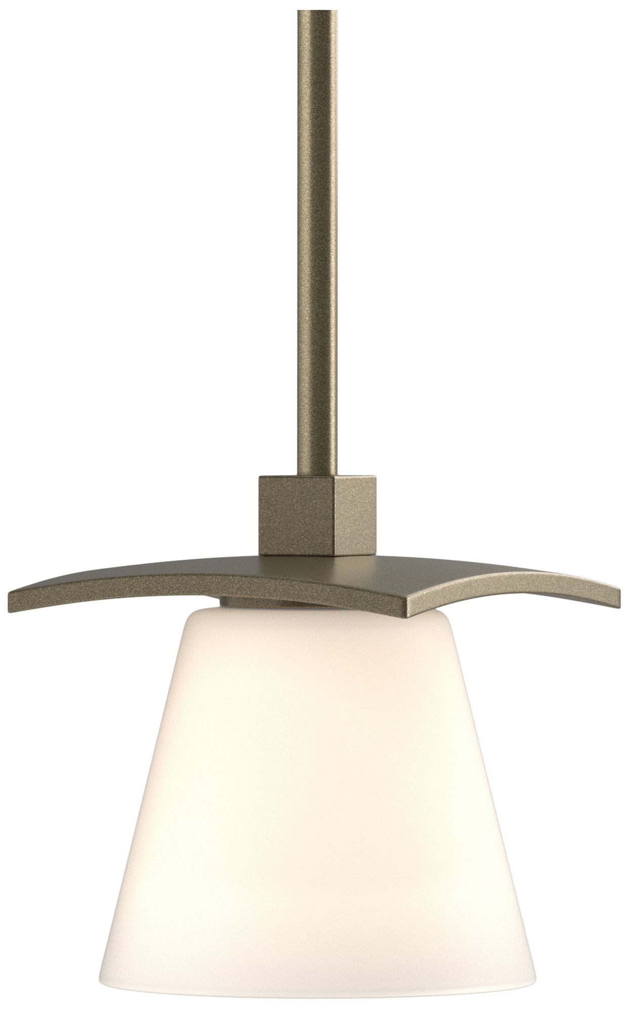 Wren 5.1" Wide Soft Gold Mini-Pendant With Opal Glass Shade - Made to 