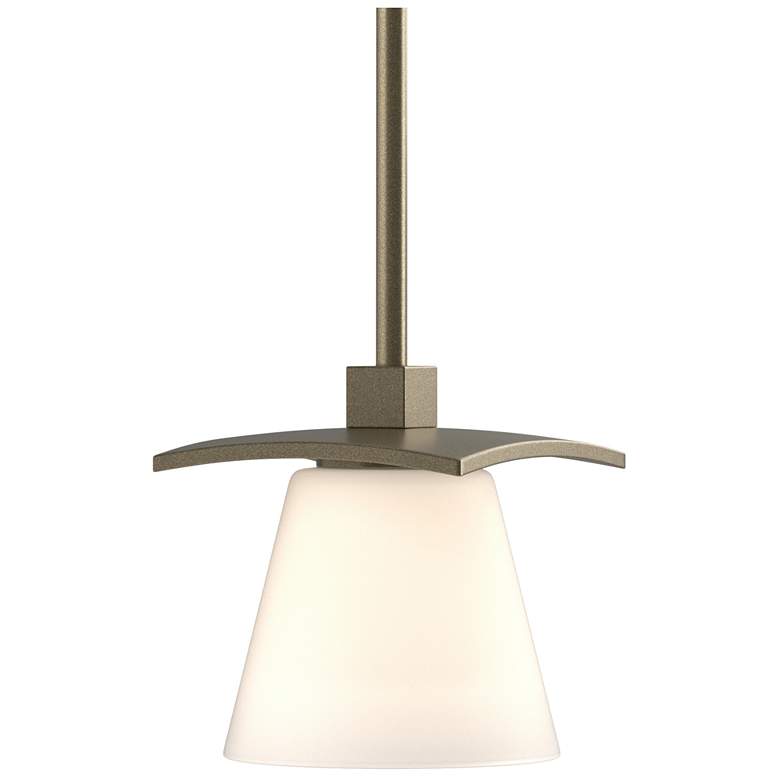 Image 1 Wren 5.1" Wide Soft Gold Mini-Pendant With Opal Glass Shade
