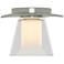 Wren 5.1" Wide Sterling Flush Mount With Opal and Clear Glass Shade