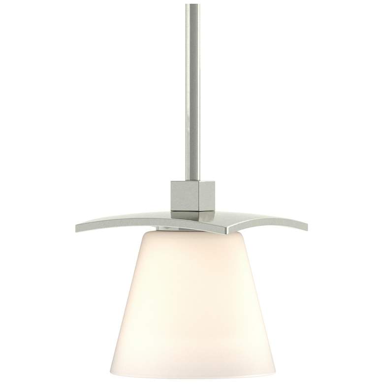 Image 1 Wren 5.1" Wide Sterling Mini-Pendant With Opal Glass Shade