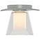Wren 5.1" Wide Vintage Platinum Flush Mount With Opal and Clear Glass
