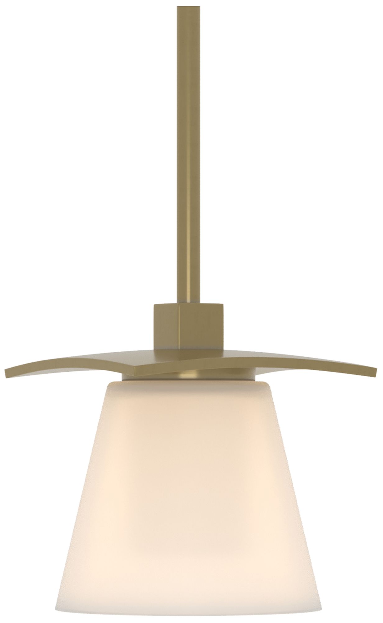 Wren 5.1"W Modern Brass Mini-Pendant With Opal Glass Shade Made to Ord
