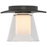 Wren 5.1"W Oil Rubbed Bronze Flush Mount With Opal and Clear Glass Sha