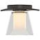 Wren 5.1"W Oil Rubbed Bronze Flush Mount With Opal and Clear Glass Sha