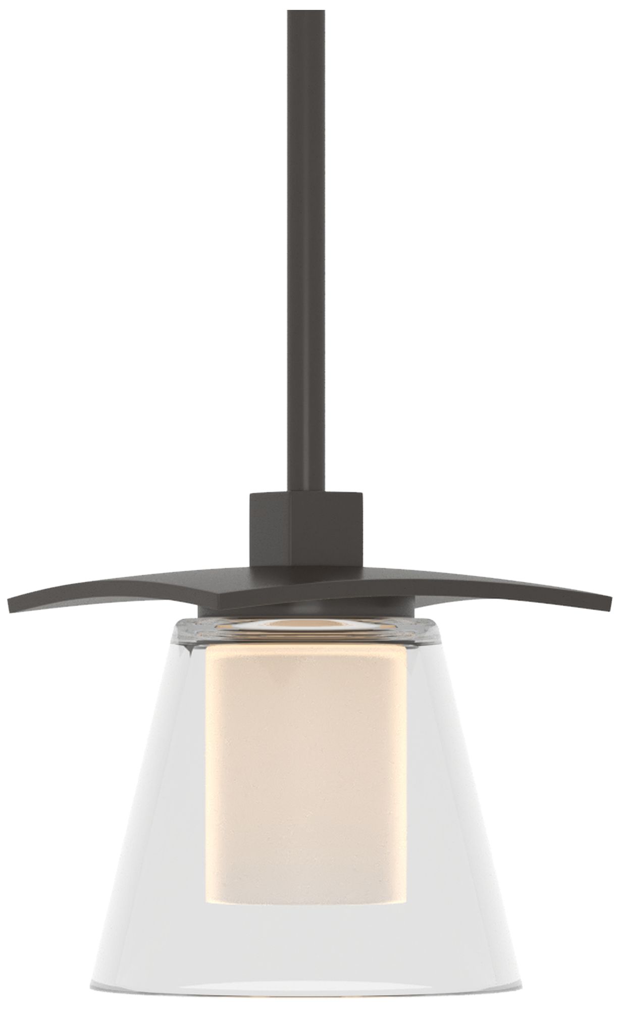 Wren 5.1"W Oil Rubbed Bronze Mini-Pendant w/Opal &amp; Glass Sh Made t