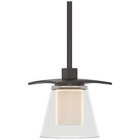 Image1 of Wren 5.1"W Oil Rubbed Bronze Mini-Pendant With Opal and Clear Glass Sh