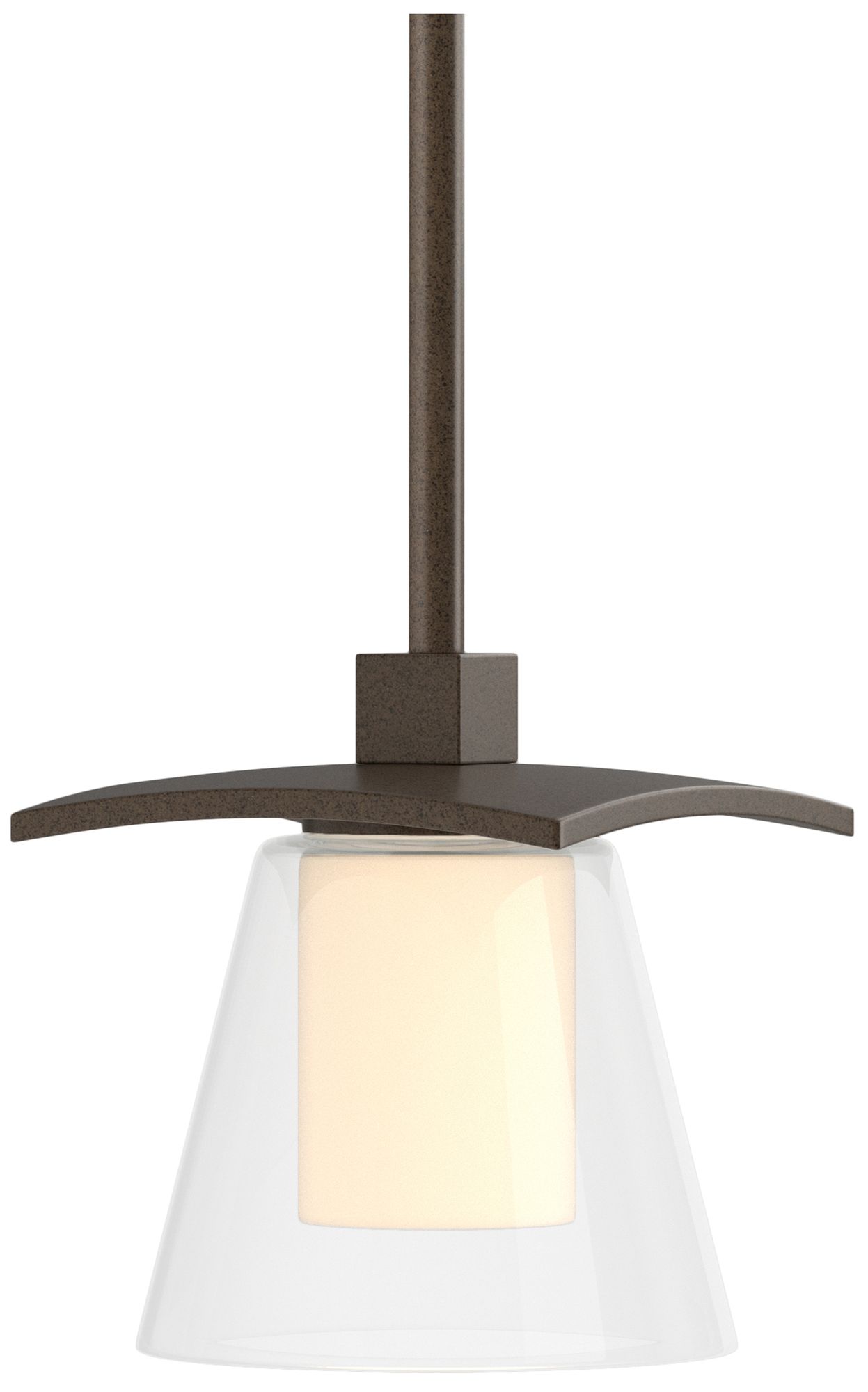 Wren 5" Wide Bronze Mini Pendant w/ Clear Glass with Opal Diffuser