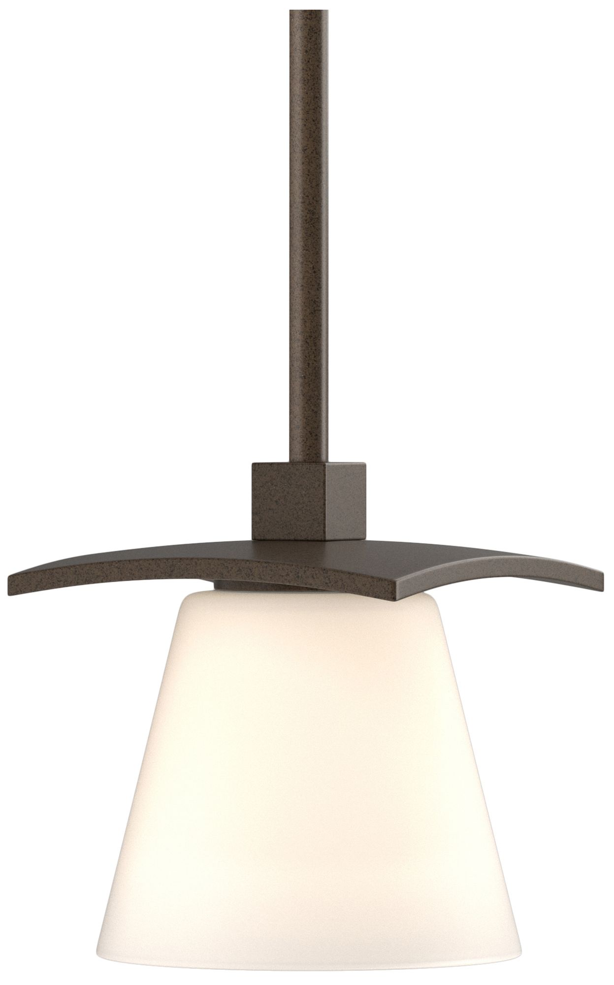 Wren 5" Wide Bronze Mini Pendant w/ Opal Glass