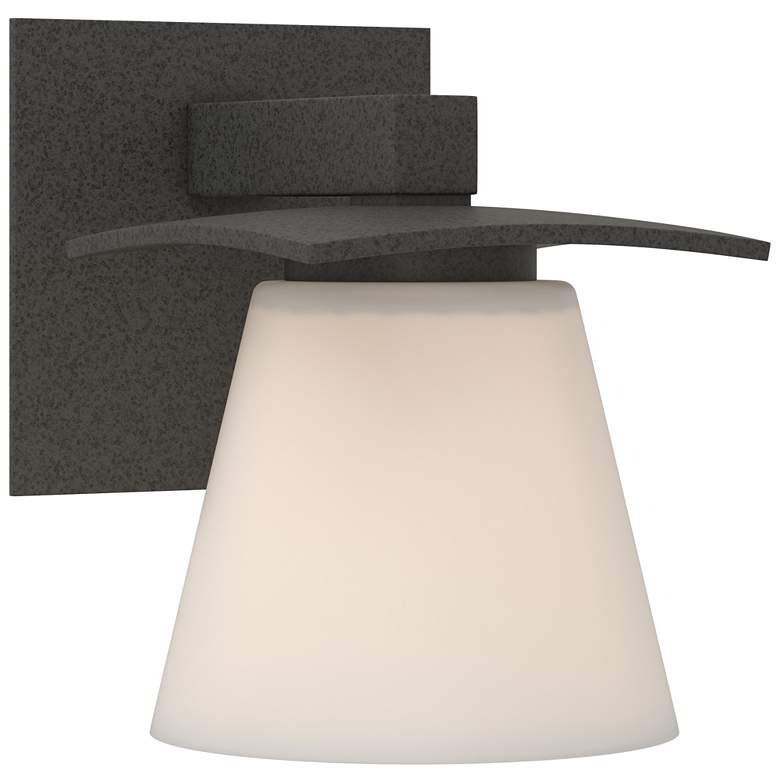 Image 1 Wren 6.7" High Natural Iron Sconce With Opal Glass Shade