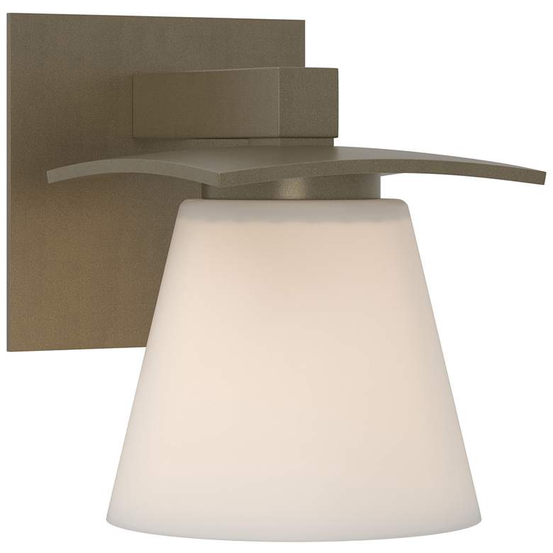 Image 1 Wren 6.7" High Soft Gold Sconce With Opal Glass Shade