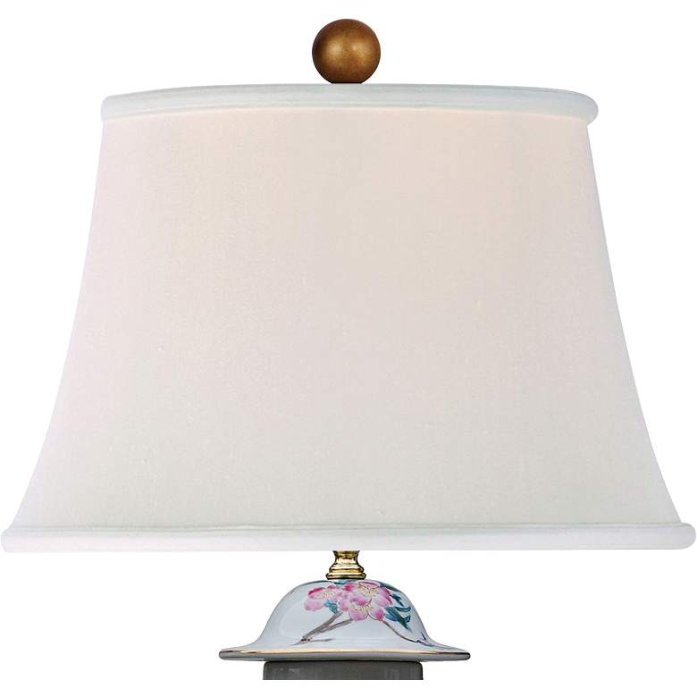 Image 2 Wren Bird 29" Temple Jar Hand-Painted Porcelain Table Lamp more views
