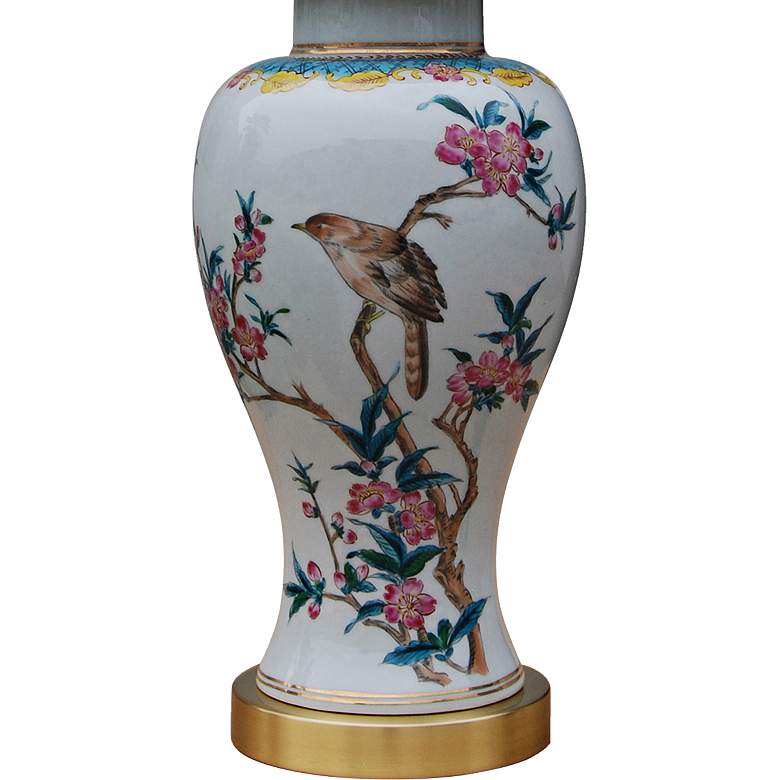 Image 3 Wren Bird 29" Temple Jar Hand-Painted Porcelain Table Lamp more views