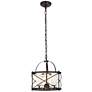 Wren Collection Pendant Dark Copper Brown And Frosted White Finish