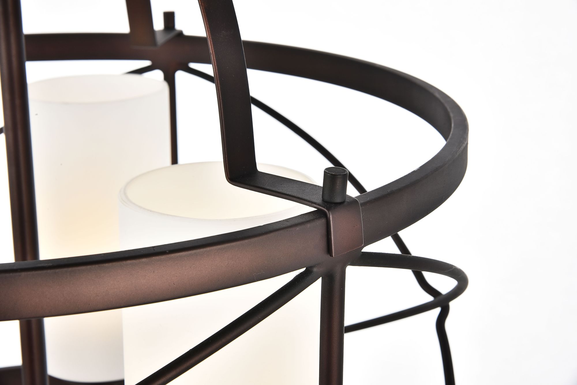 Wren Collection Pendant Dark Copper Brown And Frosted White Finish