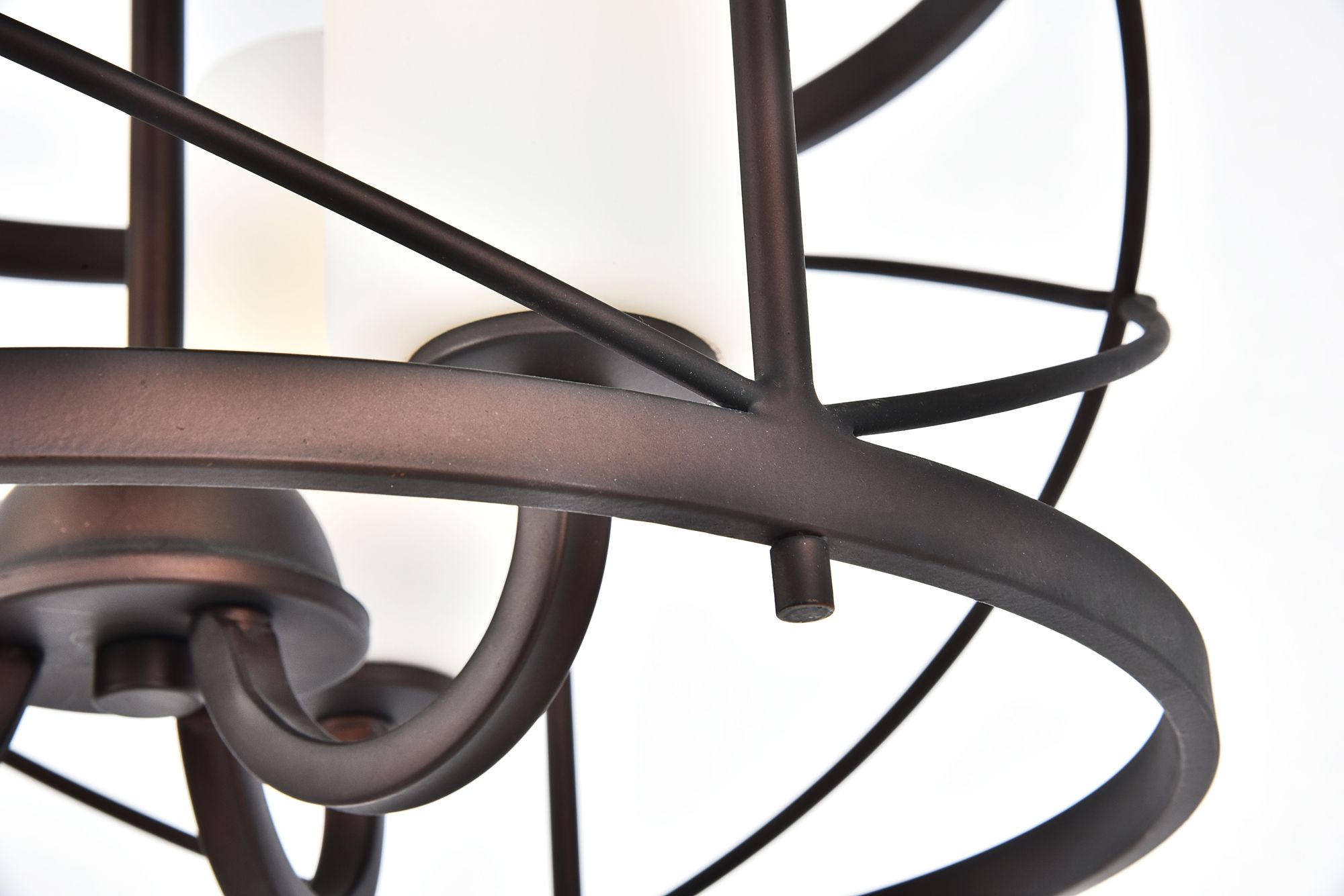 Wren Collection Pendant Dark Copper Brown And Frosted White Finish