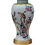 Wren Hand-Painted Porcelain Bird Temple Jar Table Lamp