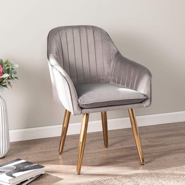 Image 1 Wrendham Gray Velvet Accent Chair