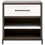 Wrenn 1-Drawer Nightstand, Burnished Brown Acacia, Matte White