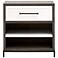 Wrenn 1-Drawer Nightstand, Burnished Brown Acacia, Matte White