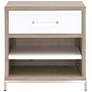 Wrenn 1-Drawer Nightstand, Natural Gray Acacia, Matte White