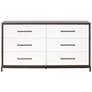 Wrenn 6-Drawer Double Dresser, Burnished Brown Acacia, Matte White