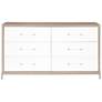 Wrenn 6-Drawer Double Dresser, Natural Gray Acacia, Matte White