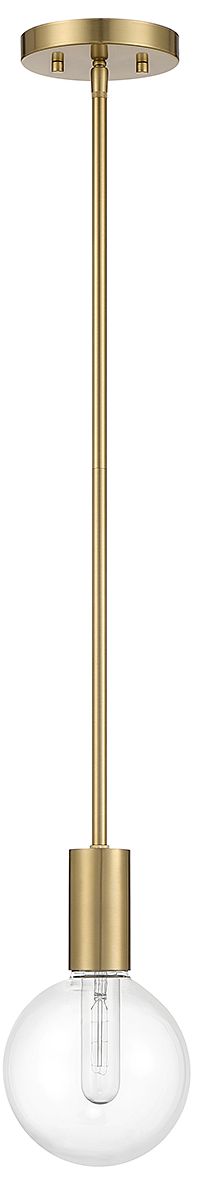 Image 2 Wright 1-Light Mini-Pendant in Warm Brass more views