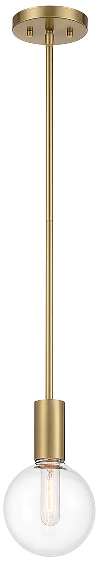 Image 3 Wright 1-Light Mini-Pendant in Warm Brass more views
