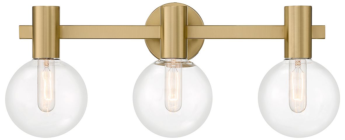 Wright 3-Light Bathroom Vanity Light in Warm Brass