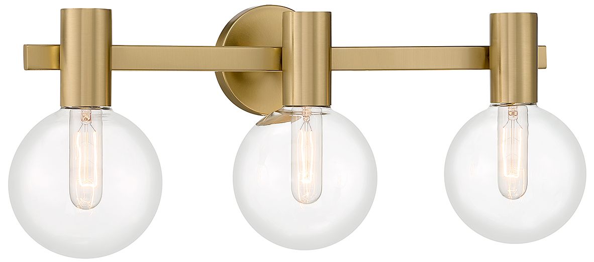 Image 3 Wright 3-Light Bathroom Vanity Light in Warm Brass more views