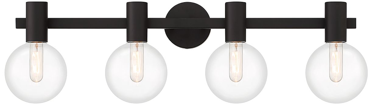 Wright 4-Light Bathroom Vanity Light in Matte Black
