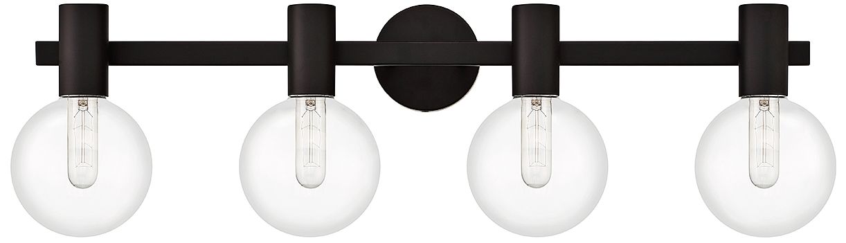 Image 3 Wright 4-Light Bathroom Vanity Light in Matte Black more views