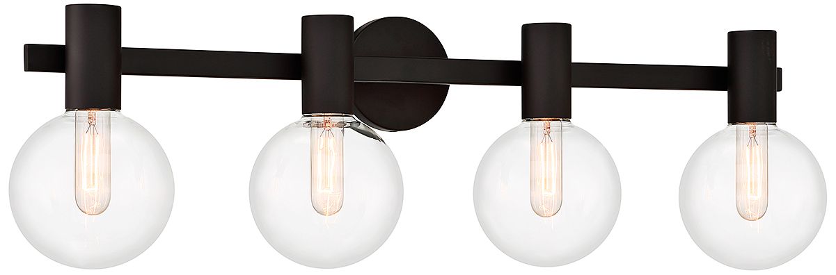 Image 4 Wright 4-Light Bathroom Vanity Light in Matte Black more views