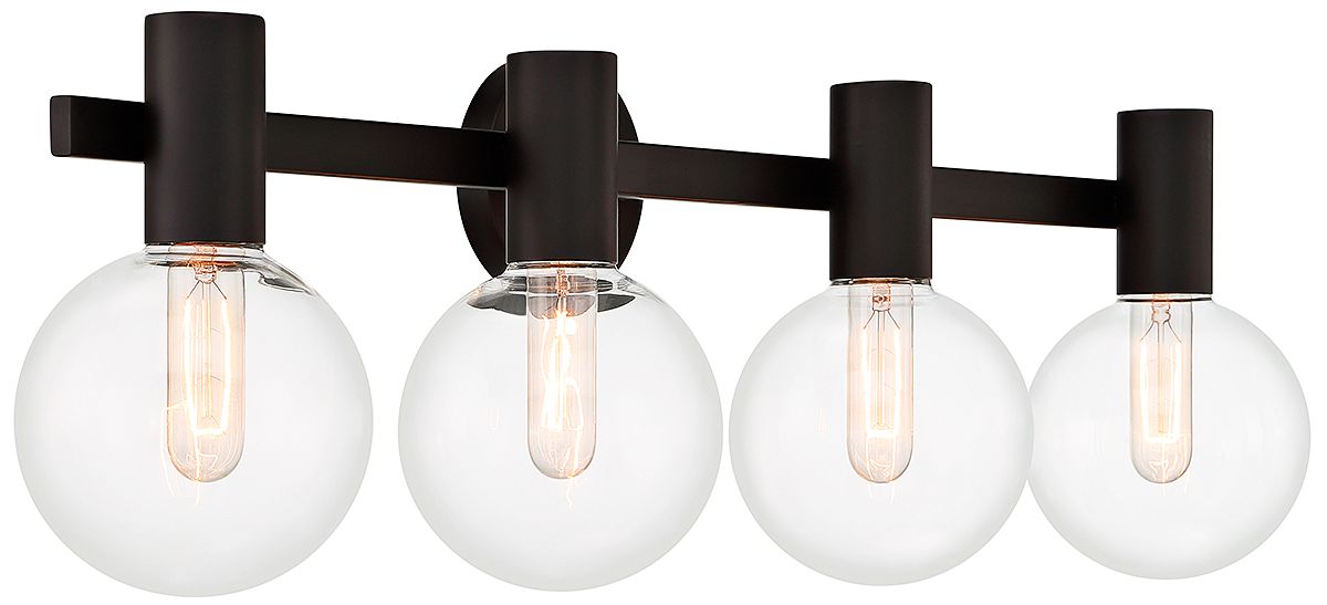 Image 5 Wright 4-Light Bathroom Vanity Light in Matte Black more views