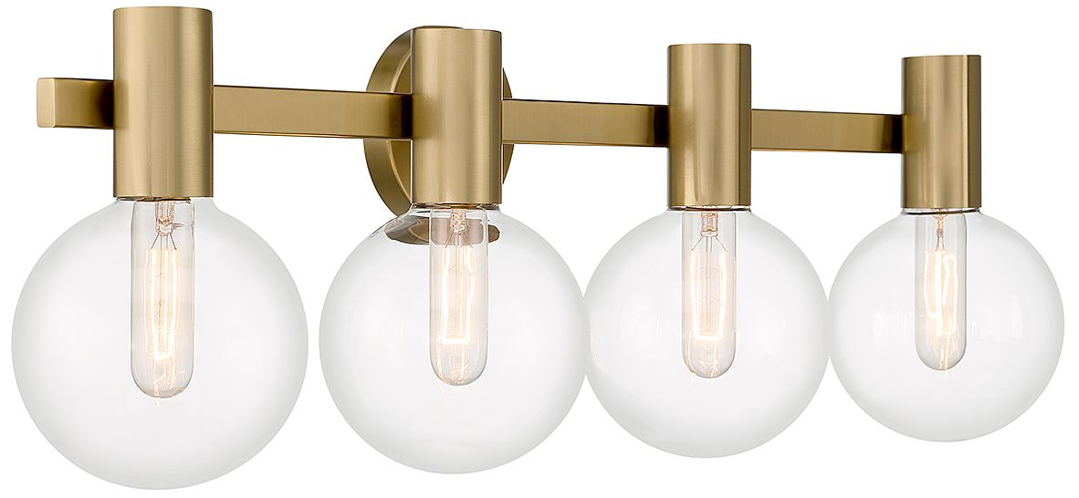 Image 4 Wright 4-Light Bathroom Vanity Light in Warm Brass more views