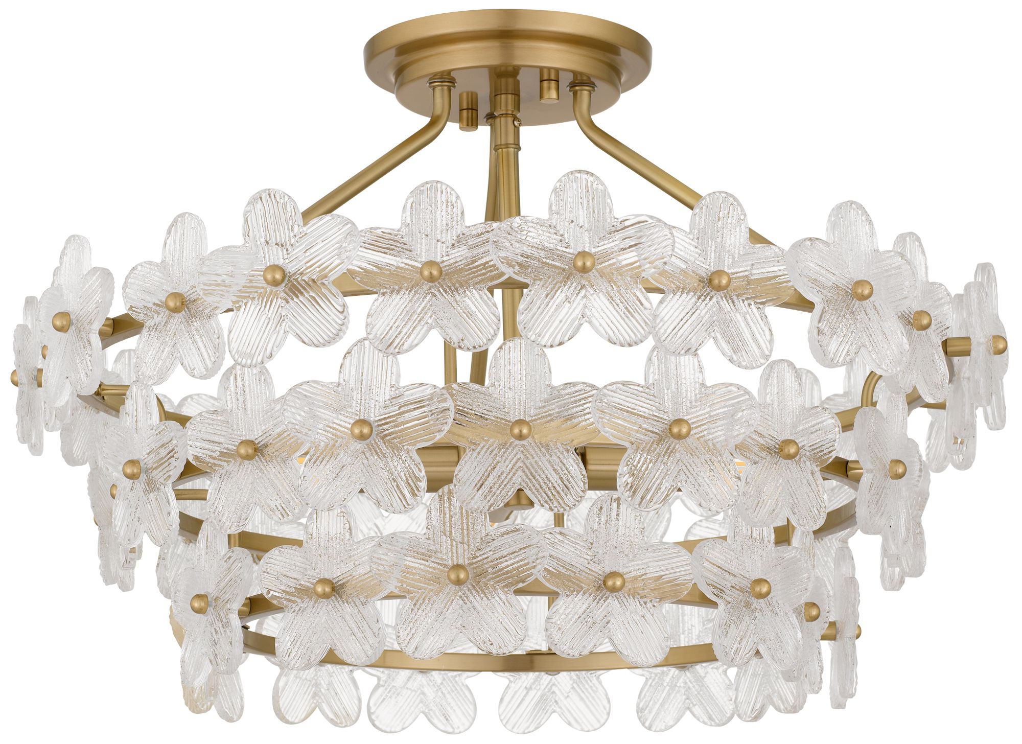 Image 3 Wright 4-Light Brushed Gold Semi-Flush Mount more views