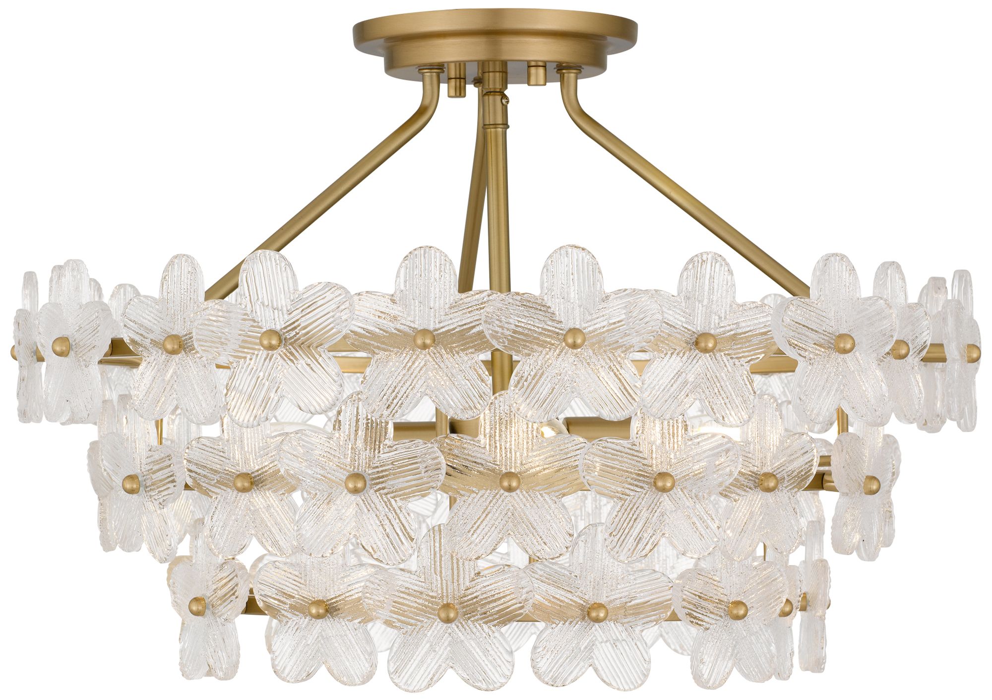 Image 4 Wright 4-Light Brushed Gold Semi-Flush Mount more views