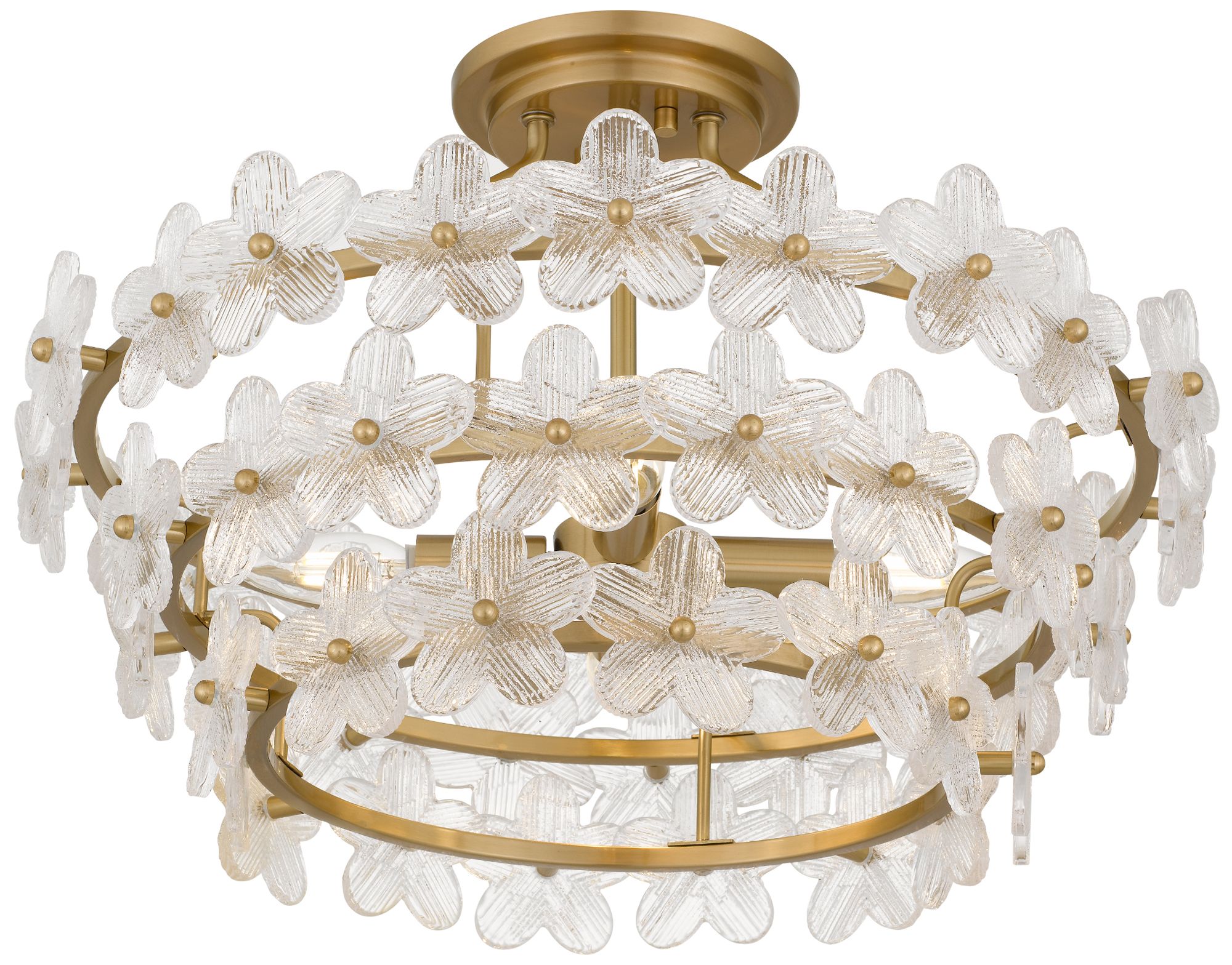 Image 5 Wright 4-Light Brushed Gold Semi-Flush Mount more views