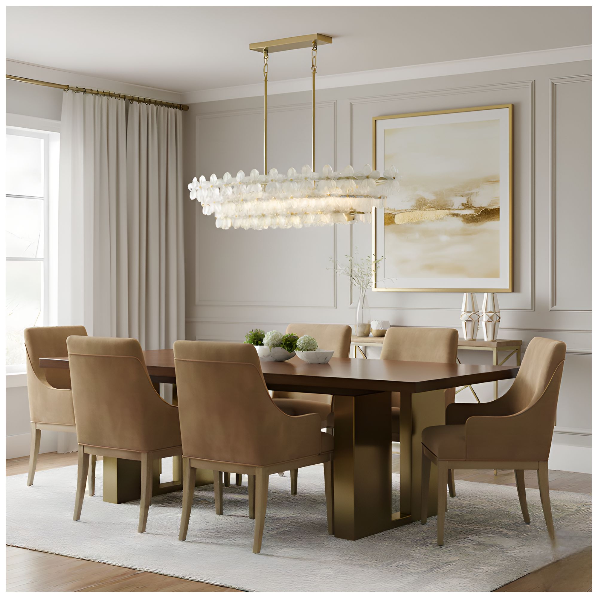 Wright 5-Light Brushed Gold Island Light