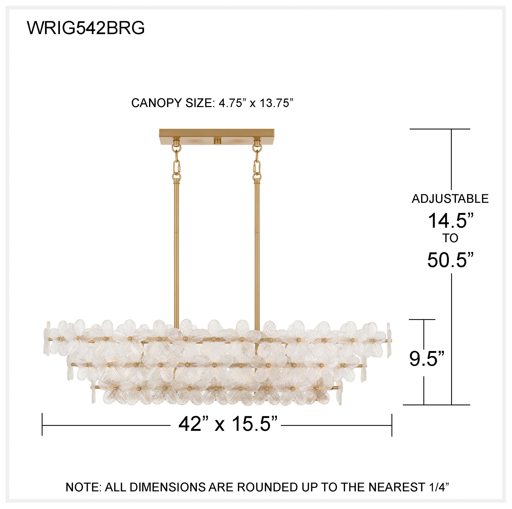 Wright 5-Light Brushed Gold Island Light