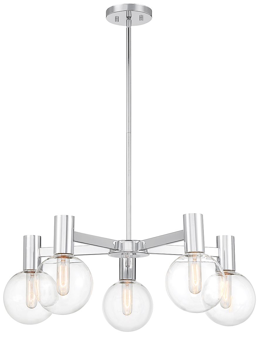 Image 3 Wright 5-Light Chandelier in Chrome more views
