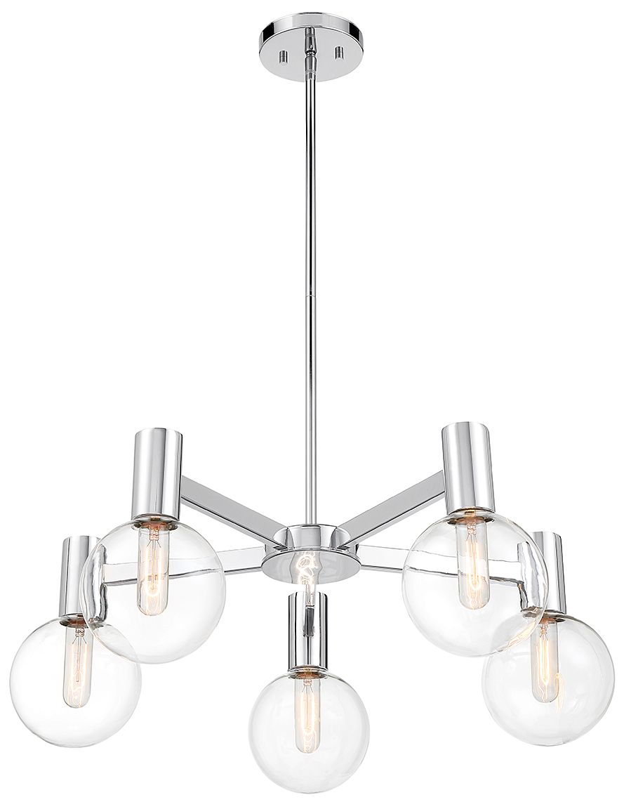Image 4 Wright 5-Light Chandelier in Chrome more views