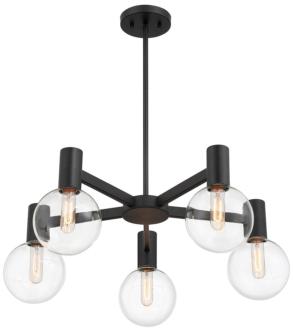 Image 4 Wright 5-Light Chandelier in Matte Black more views