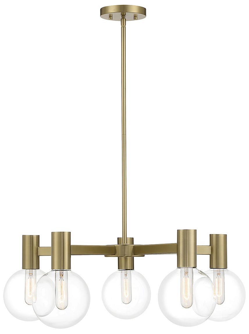 Wright 5-Light Chandelier in Warm Brass
