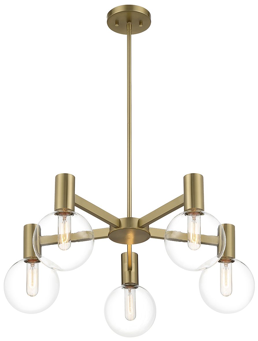 Image 4 Wright 5-Light Chandelier in Warm Brass more views