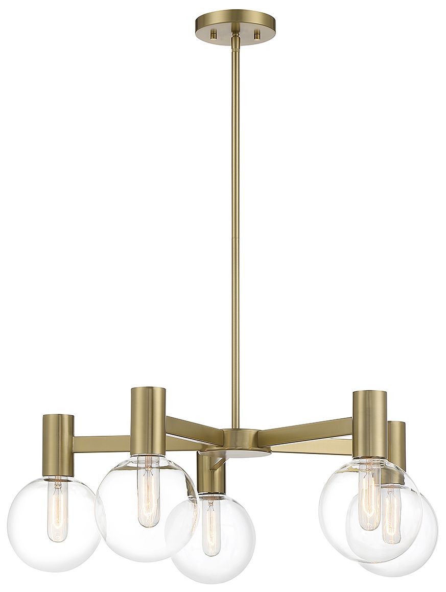 Image 5 Wright 5-Light Chandelier in Warm Brass more views